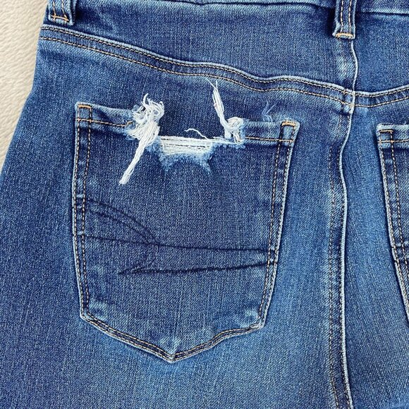 American Eagle Womens Jeans 4 Short Distressed High Rise Skinny Jeggings Blue - Picture 12 of 16